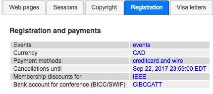 edit conference registration